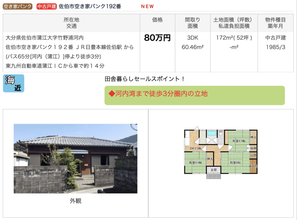 Oita ¥8man property listing